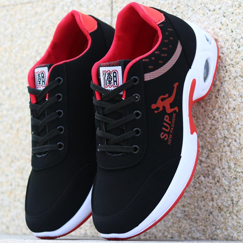 Men's Lightweight White Leather Waterproof Non-Slip Casual Work Sneakers for Autumn