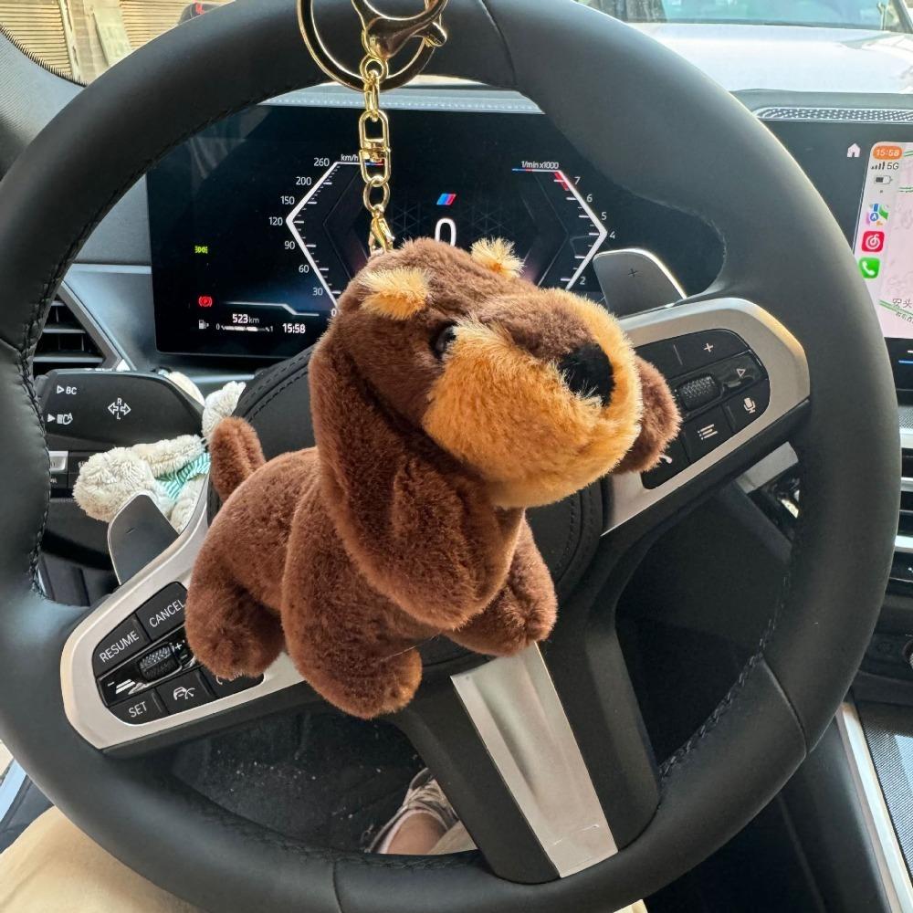 

Braided Lanyard Plush Dog Keychain Cute Phone Case Pendant Lovely Car Key Ring Men