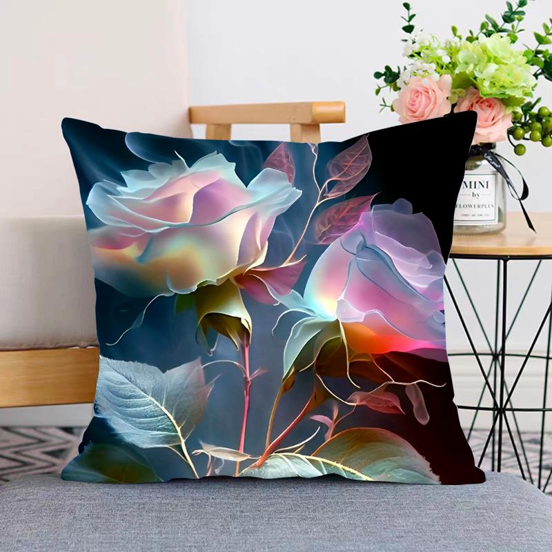 Rose Pillowcase Dormitory Decoration Office Living Room Sofa Home Pillowcase