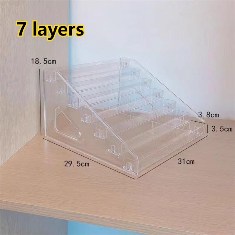 3-7 Layers Acrylic Display Stand Organizer Stepped Multilayer Acrylic Storage Rack Card Anime Badge CD Car Model Perfume Storage