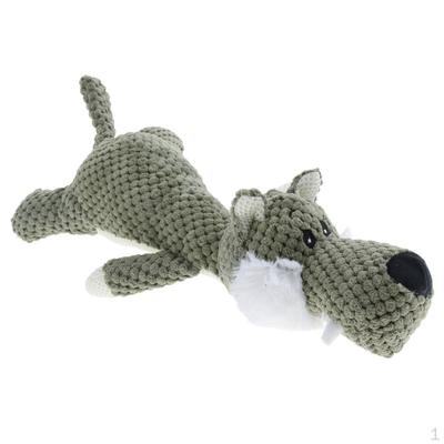 Puppy Chew Squeaker Squeaky Plush Sound Game Toy , Wolf