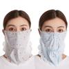 Flower Pattern Ice Silk Mask Sunscreen Veil Face Gini Mask Summer Face Cover  Riding