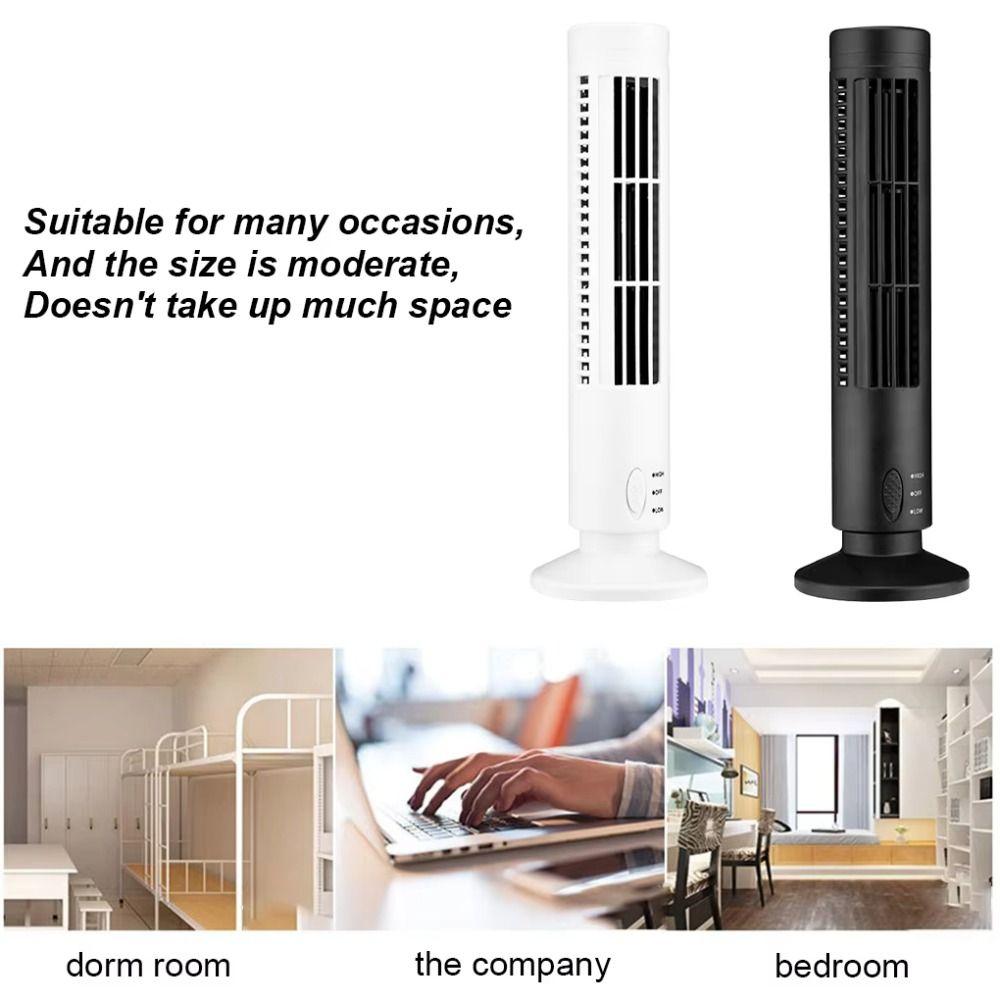 Portable Tower Type Electric Fan 2 Speed Cordless Handheld Fans Gifts Desktop Fan