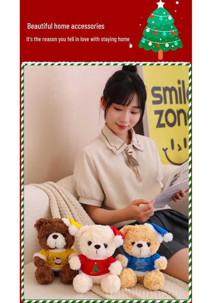 Christmas Teddy Bear Plush Toy - Holiday Gift Simulation Doll