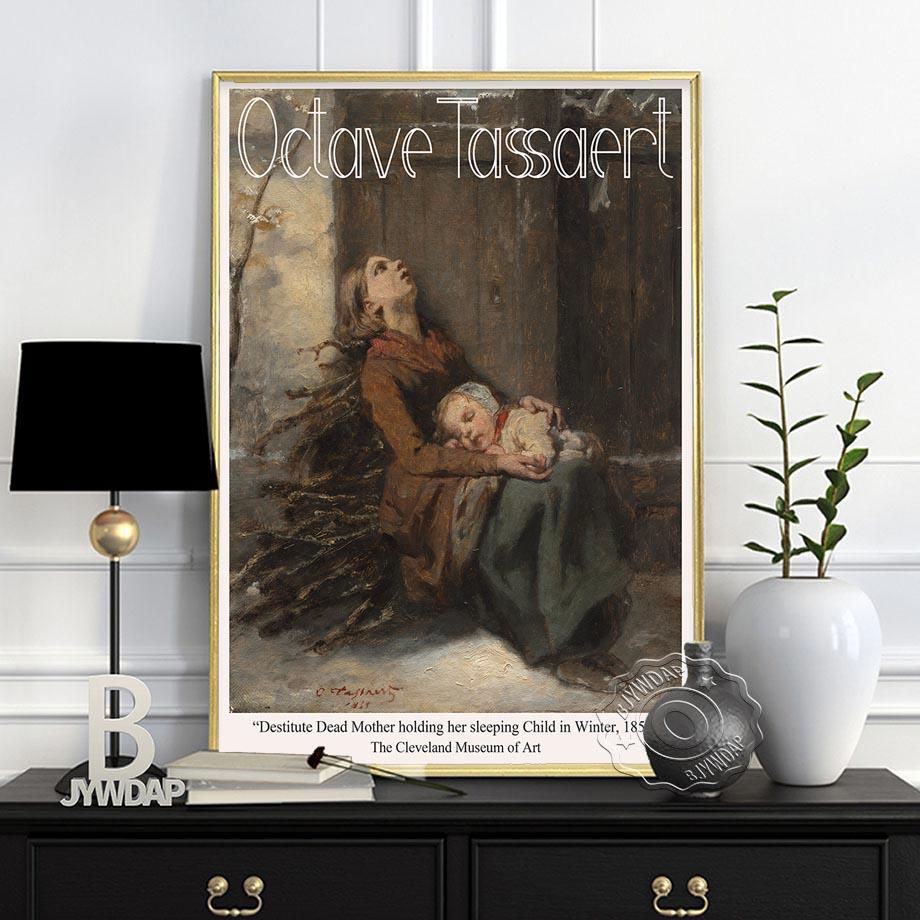 Octave Tassaert Ausstellung Museumsposter Retro Wandkunst Leinwandgemälde Galerie Vintage Drucke Aufkleber Wohnzimmer Heimdekor Kein Rahmen