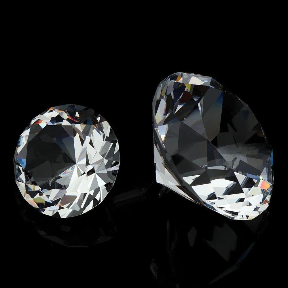 Faceted Cut Clear Crystal  60/80/100mm Desktop  Ornament Big Glass   Weddings