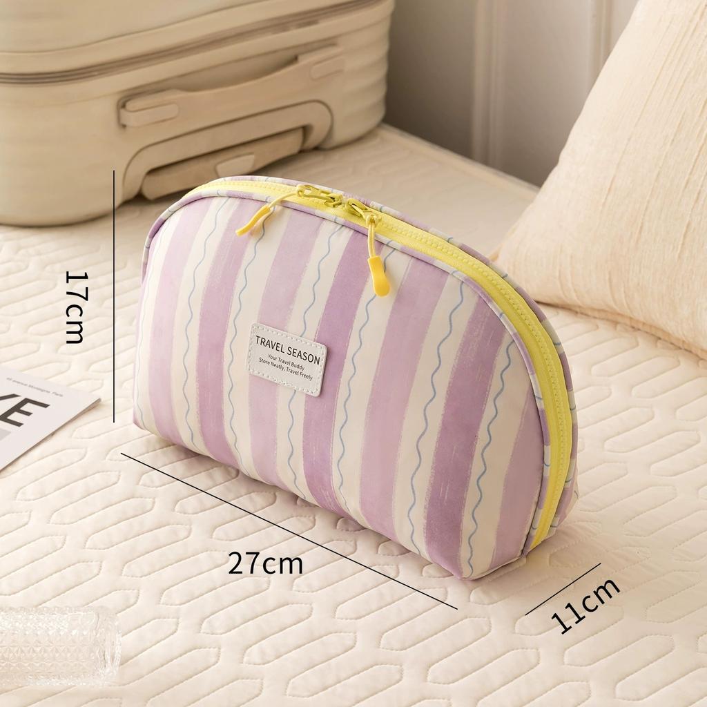 Striped Lingerie Storage Bag Large Capacity Travel Underwear Bra Organizer Pouch Portable Partition Socks Panties Sorting Bag