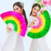 Long Imitation Silk Fans Gradient Color Long Silk Fans Dancer Practice Fan  Song Fan Performance