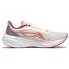 Li Ning Feidian 3 Challenger Fabric Cushioning Abrasion Resistant Breathable Low top Running Shoes Women's Red White ARMT038-25