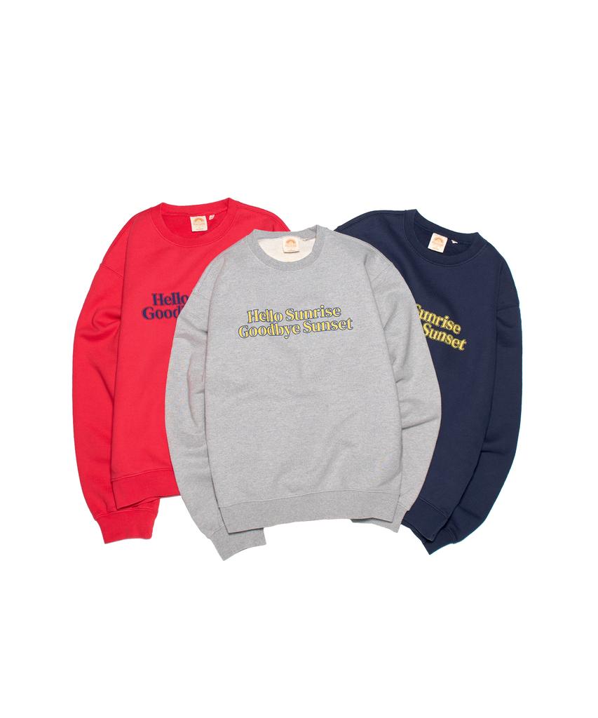 HELLO SUNRISE Classic Typo Logo Sweatshirt_Melange Gray