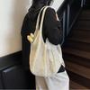 Yogodlns Women Hollow Out Crochet Tote Bag Fashion Knitted Bag Large Capacity Scarf Decor Handbag Female Summer Beach Solid Color Woven Shoulder Bag