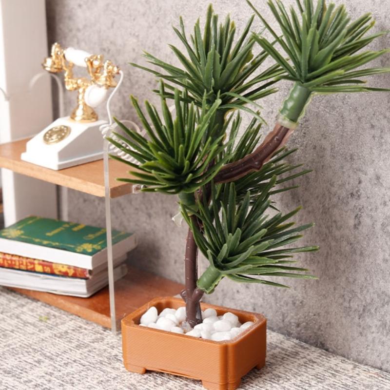 Artificial Pine Plant Miniature For Dollhouses Scene Plastic Pine Toy Accessory Retro Life Scene Photo Props