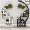 Round Floor Plant Display Stand with Cabinet