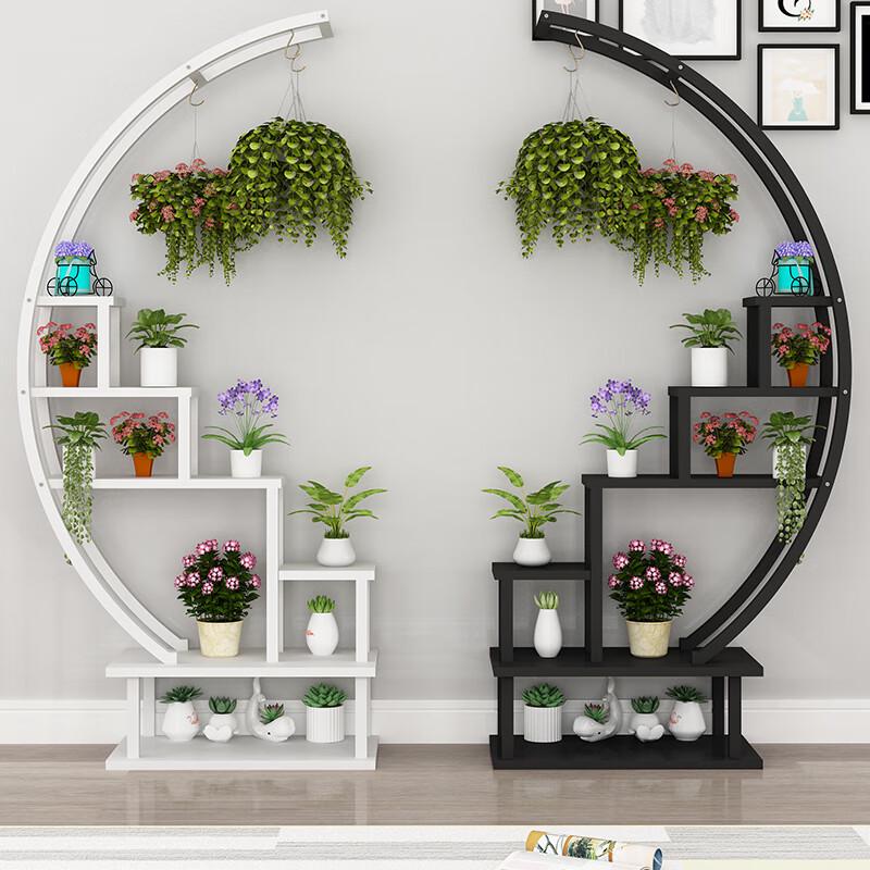 Round Floor Plant Display Stand with Cabinet