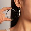 Retro Leopard Print Geometric Circle Earrings - High-End Statement Jewelry for Women