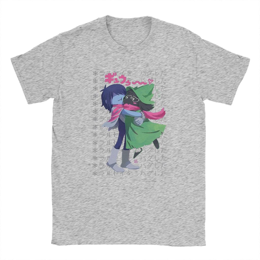 Novelty Deltarune Kris And Ralsei T-Shirts Men Round Collar Pure Cotton T Shirts Short Sleeve Tee Shirt Plus Size Tops