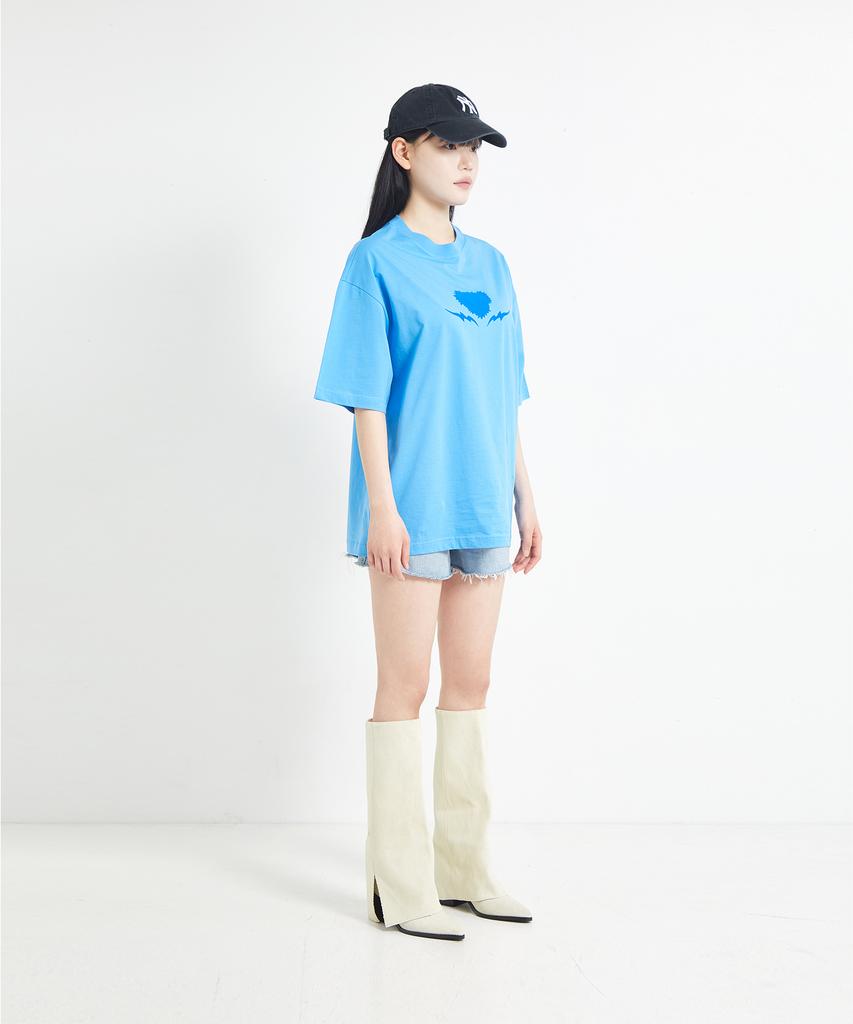 COTTONREBIRTHCLUB Boxy Thunder Graphic T-Shirt (Blue)