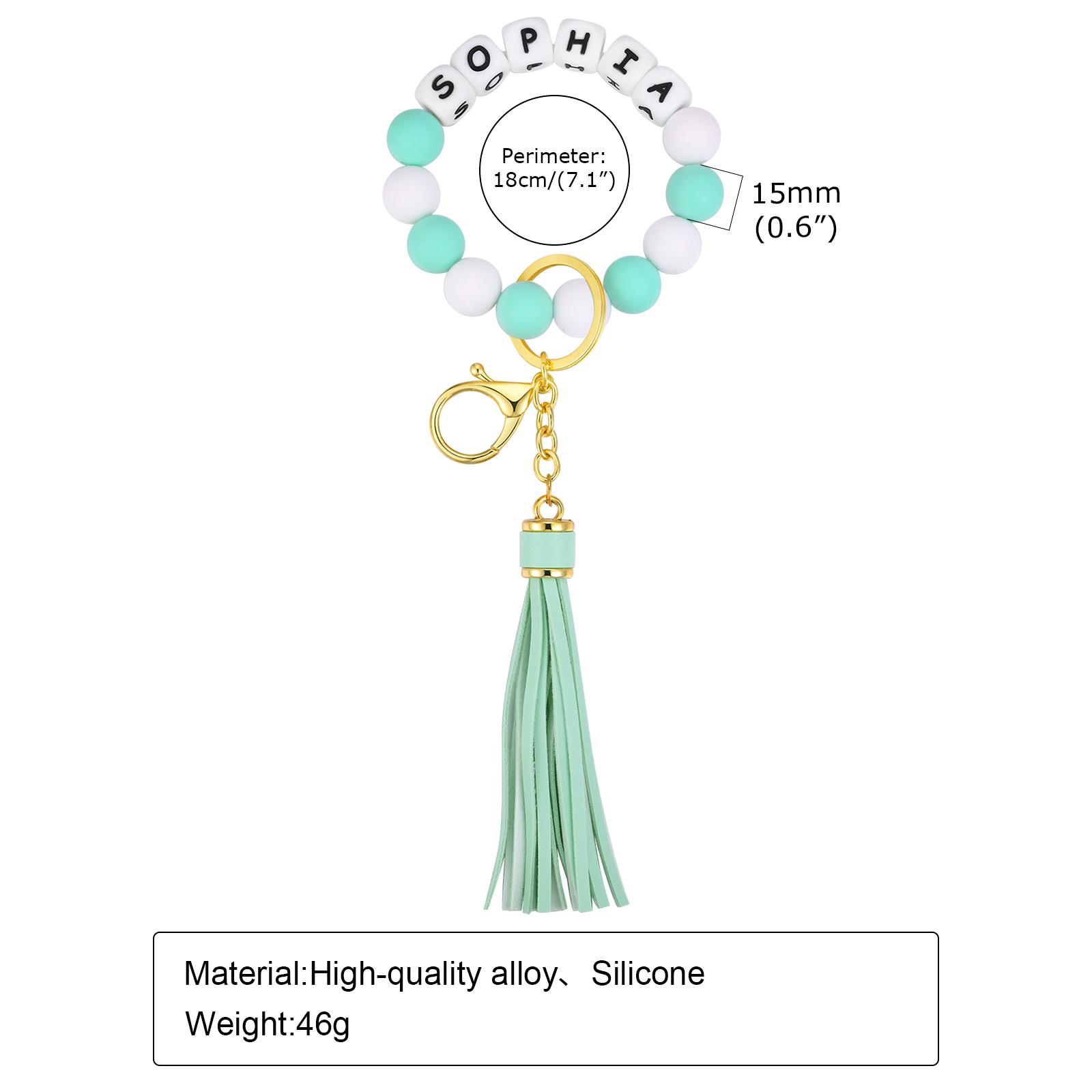 

2-8 Letters Customized Pendant Colorful Vitality Keychain Alloy and Silica Gel Material for Women,Bag Jewelry Accessary