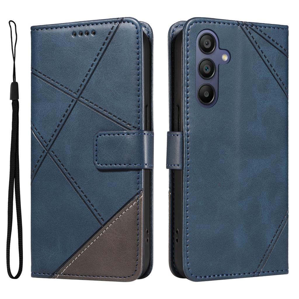 For Samsung Galaxy A17 5G/A17 4G/A26 5G/A16 5G/A16 4G Case Leather Geometric Line Wallet Phone Cover with Wrist Strap