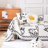 Ins Simple Cartoon Sofa Towel Chenille Anti-cat Scratch Sofa Cover Cloth Four Seasons Universal Sofa Cover Sofa Blanket