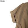 ZANZEA Women Classic Collar Loose Casual Half Sleeve Short Jumpsuits