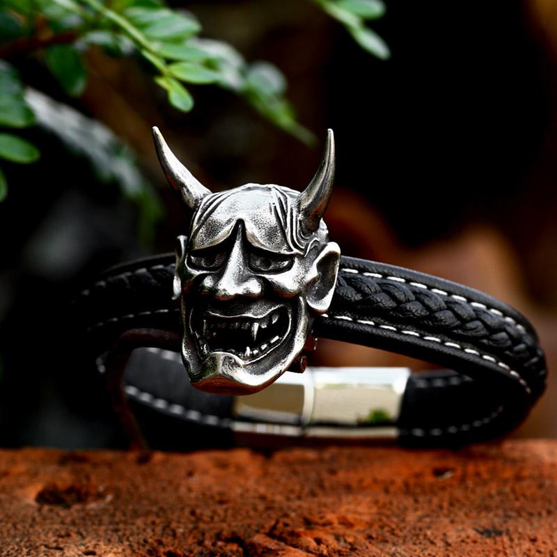 

BEIER 2023 New Unique Design Stainless Steel Accessories Prajna Mask Bracelet Japanese Gothic Popular Jewelry Gift Wholesale 18cm