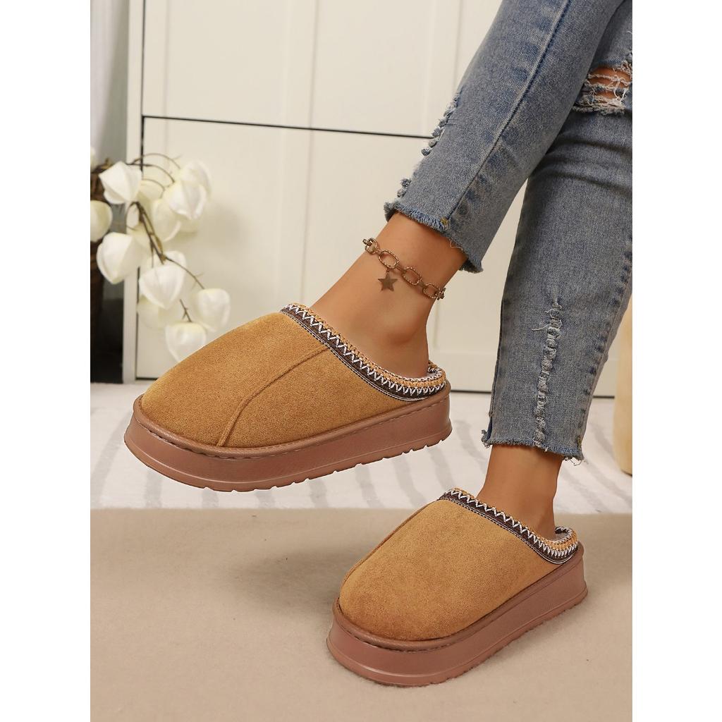 Cotton Slippers for Couples Indoor, Home Plush Winter Home Anti Slip Women's Warm Men's Slippers Autumn and Winter