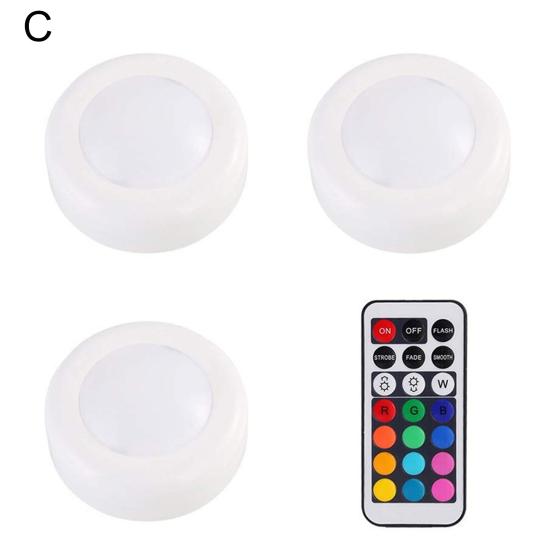 RGB 13 Colors LED Cabinet Light Dimmable Touch Sensor LED Round Party Night