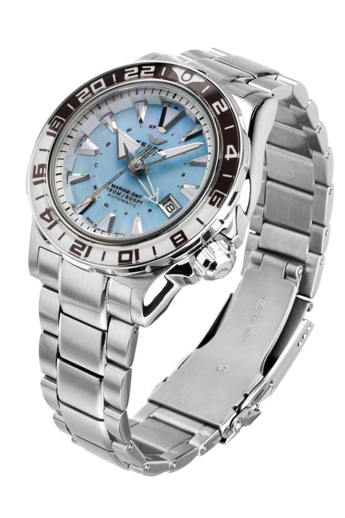 KENTEX Automatische Marine Limited Edition von 99 Silber Herrenuhr, GMT, Stückzahl, S820X-12,