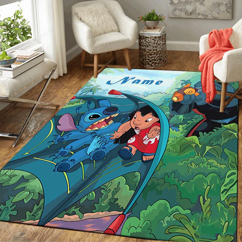 Custom 1Pc Lilo Stitch Adventure Rug Office Carpet Indoor Outdoor Entrance Doormat Nonslip Soft And Comfortable Living Room D916292