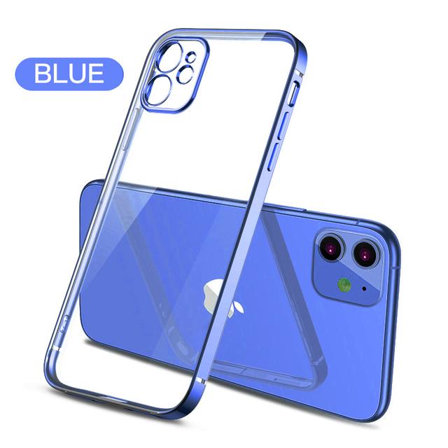 Ultra Thin Square Plating Frame Soft Case For Iphone 14pro Max X Xs Xr 13 Pro Max 11pro 12pro Camera Protection Clear Back Cover