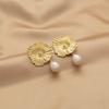 Metal Flower Pendant for Women Retro Elegant Simple Mosquito Coil Ear Clip Without Ear Holes
