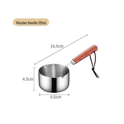Mini Stainless Steel Oil Pot with Wooden Handle (Set of 2)