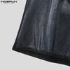 INCERUN Men Swing Collar Sleeveless Glitter Patchwork Casual Party Tank Tops