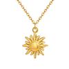 18K Gold-Plated Sun Pendant Titanium Steel Necklace for Women
