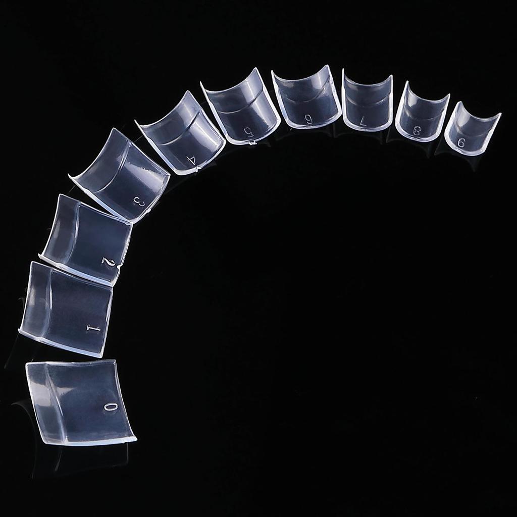 500-Piece Clear & Natural French Short False Nail Tips Set