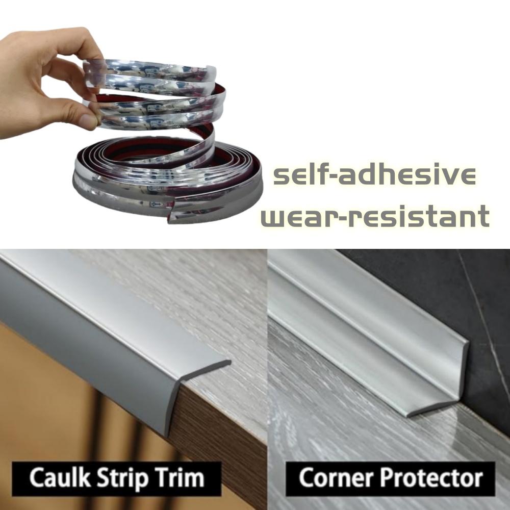 1pc 118.11inX0.79in Self adhesive desktop edge wall corner decorative strip, DIY PVC wall corner skirting decorative strip