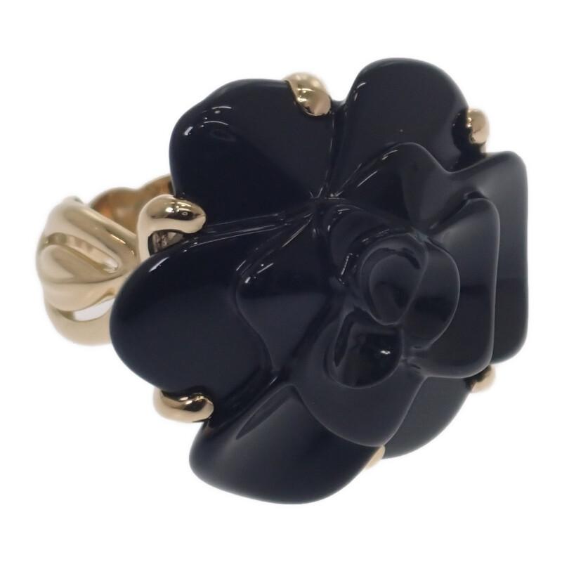 CHANEL  #16(JP Size) ring K18 yellow gold/onyx Women