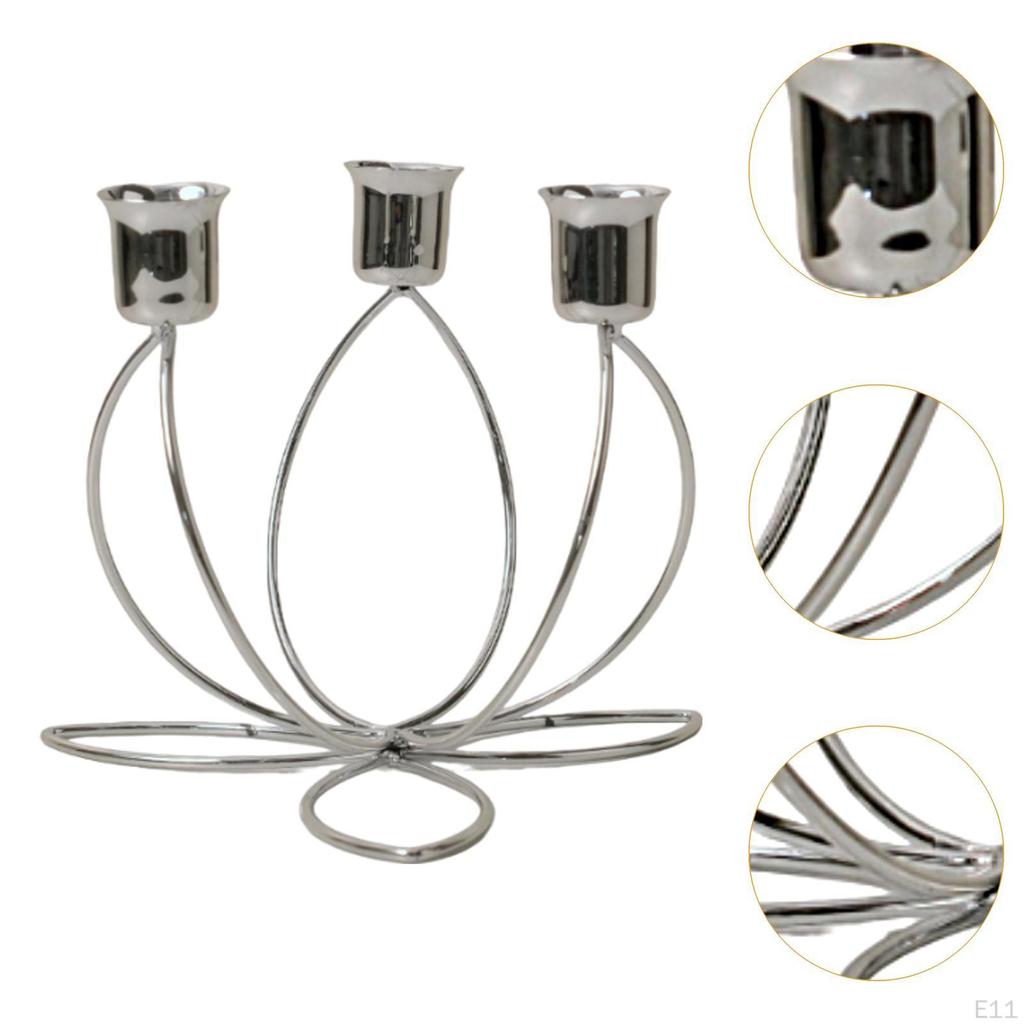 Decorative Iron Candelabra for Office And Bathroom with Pillar Candle Holder