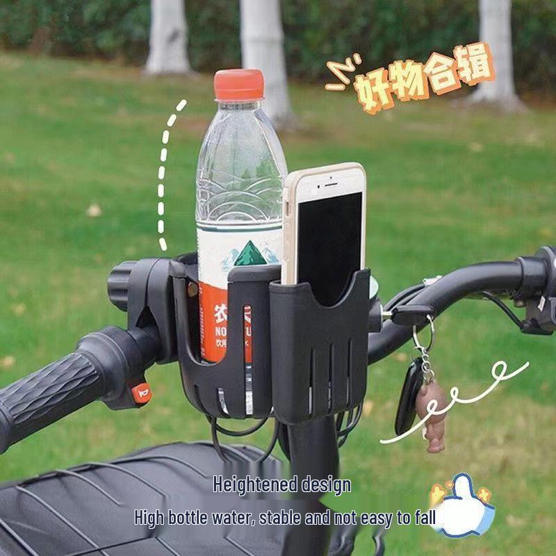 Electric Motorcycle & Bike Portable Cup Holder: Battery, Phone, Kids' Bicycle, Kettle, Milk Tea Holder.
