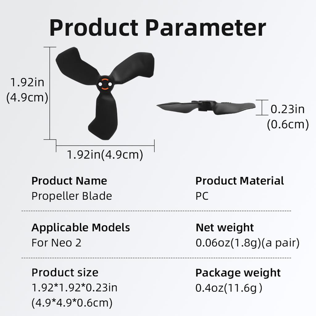 2pairs Propellers for DJI NEO 2 Drone Accessories Low Noise Wings Replacement Propeller Blades with Screws and Screwdriver Blade