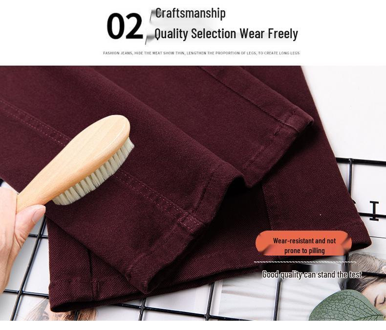 Damen 2025 High-Waisted Dunkelblaue Straight-Leg Jeans - Slim Fit, Wide-Leg, Lässige Frühling & Herbst Hose