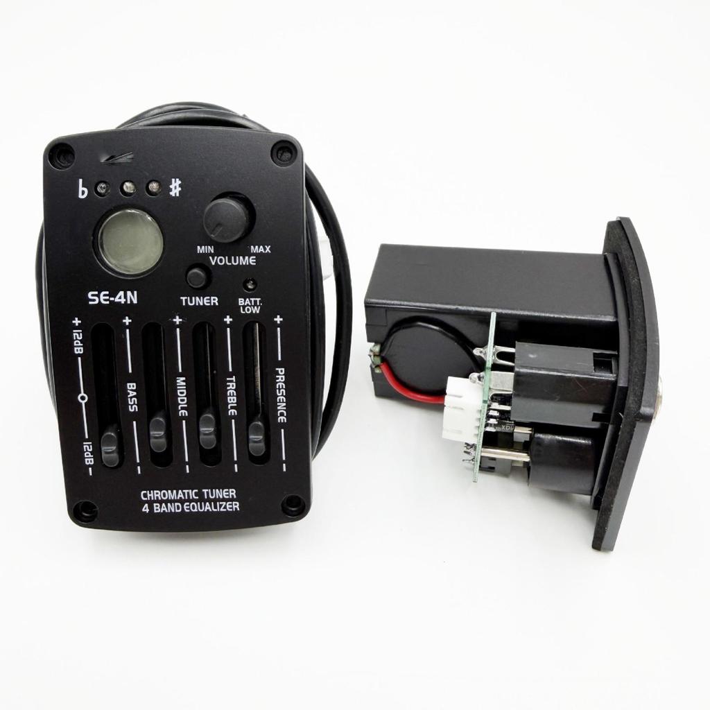 SEN44N Acoustic Guitar Pickup System Low Indicator 4Band Tone Control with Digital Tuner