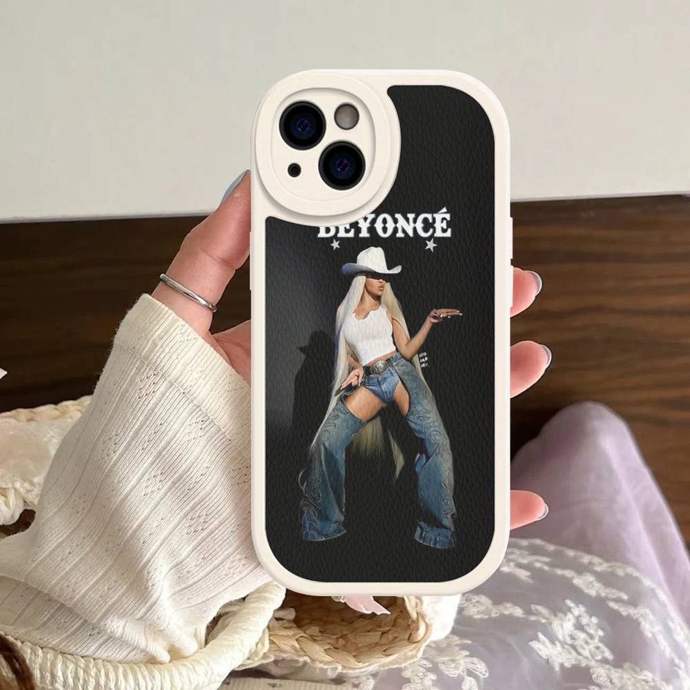 Beyonce Cowboy Leather Phone Case For iPhone 16 15 14 17 Pro Max 11 12 Mini Plus Soft Shell