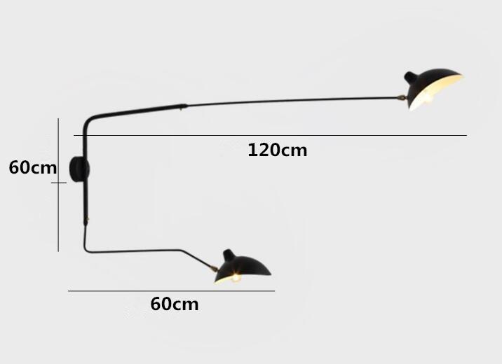 Modern Swing Wall Lamps Loft Adjustable Head Wall Lights Surface Installation Reading Wall Sconces E27 Indoor Wall Lamp 85-260v