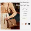 Kinatu Genuine Leather Shoulder Bag for Women, 2-Way Handbag, Crossbody Bag, Lightweight, Small, Large Capacity, Stylish, Elegant, Simple, Cowhide