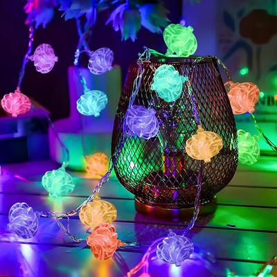 Serial String Lights - 14 LED Crystal Flower Ball, 10 Feet Multicolor Fairy Lights for Home,Mandir,Pooja Room,Deepawali & Diwali Decoration,Christmas