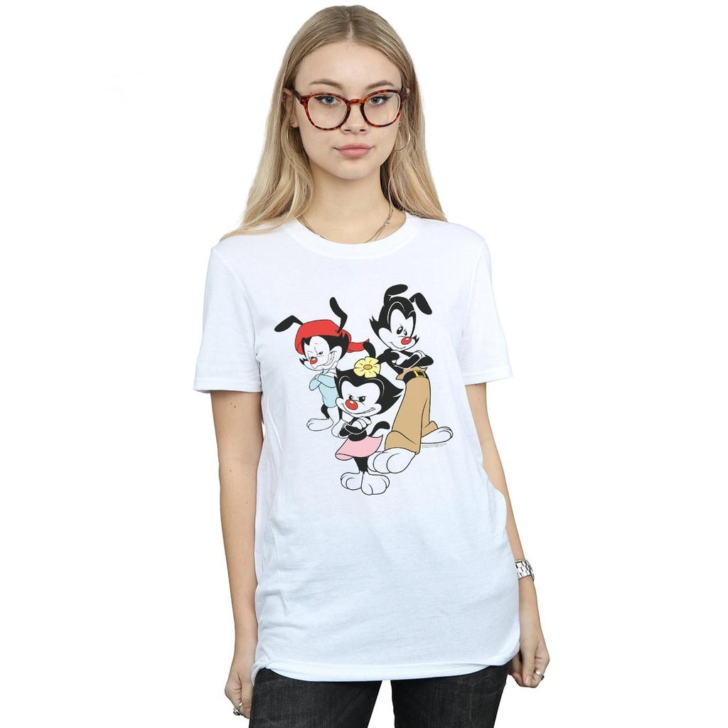 Animaniacs Womens/Ladies Dot Wakko And Yakko Cotton Boyfriend T-Shirt