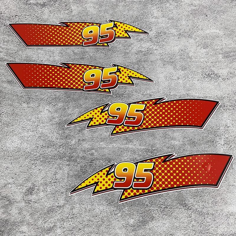 1Pair 95 Lightning Vinyl Car Stickers, Waterproof Auto Refit Decals, Exterior Decor for Rear Windshield Window Door Body