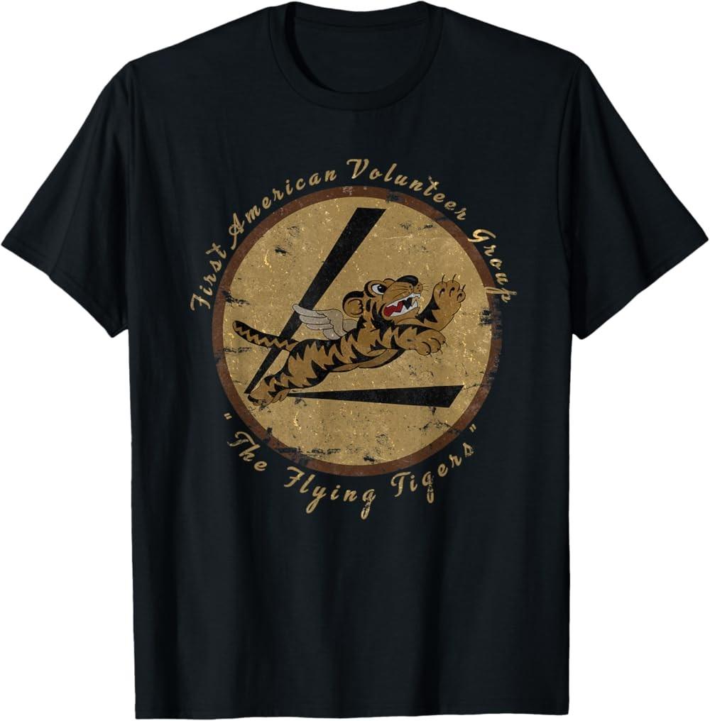 NEW LIMITED Flying Tigers Squadron WWII Vintage Insignia T-Shirt S